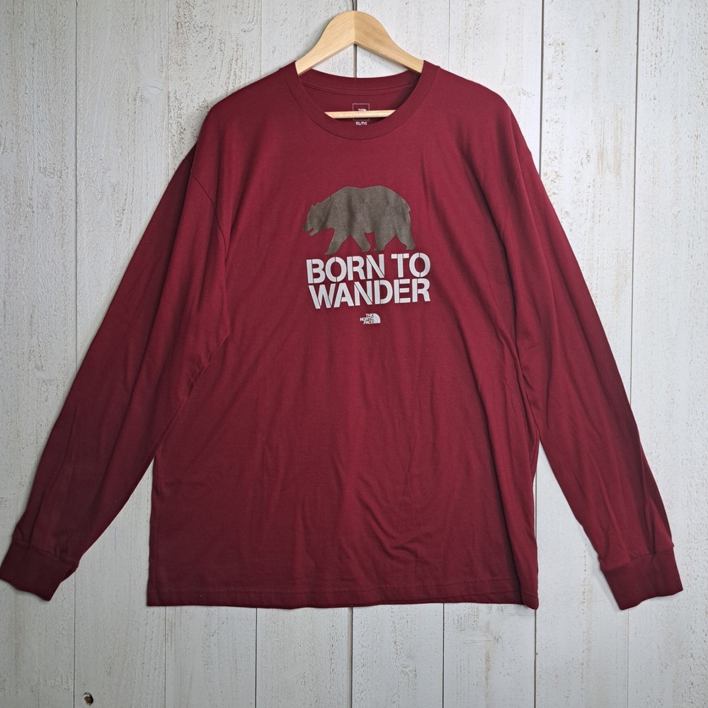Cabincore Nostalgic‎ Burgundy Rugged Men's XL Long Sleeve T Shirt The North Face